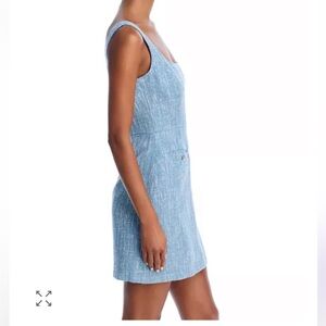 Aqua Light Blue Textured Mini Dress